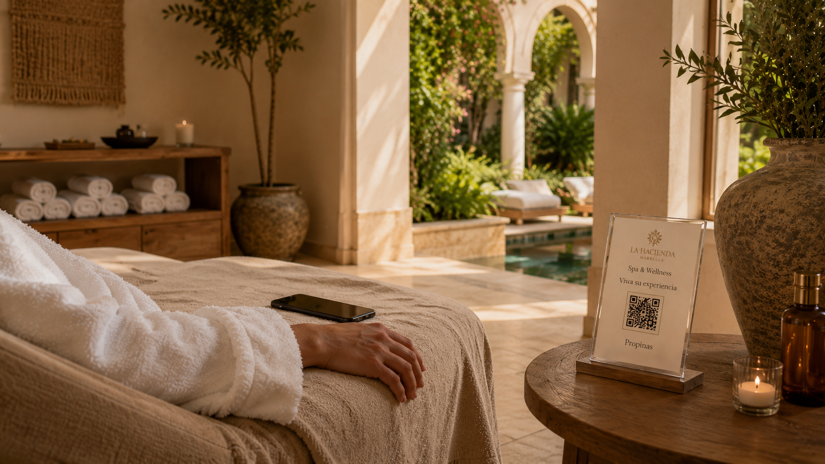 QR touchpoint in a spa