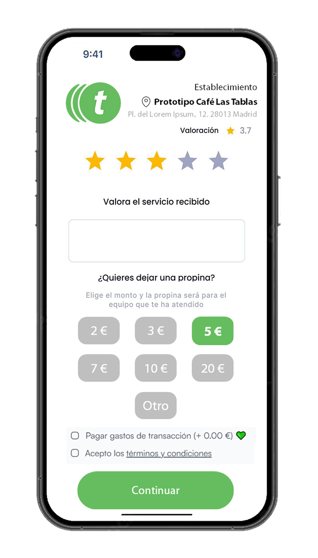 Tipify digital tipping flow
